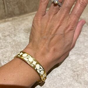 Gold and Cream Coach Bracelet